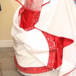 David’s Bridal wedding dress and Veil size 4